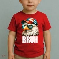 Bruh Fourth 4th Of July Eagle American Patriotic Toddler T-Shirt thumb 2