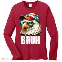 Bruh Fourth 4th Of July Eagle American Patriotic Women's Long Sleeve Shirt thumb 0