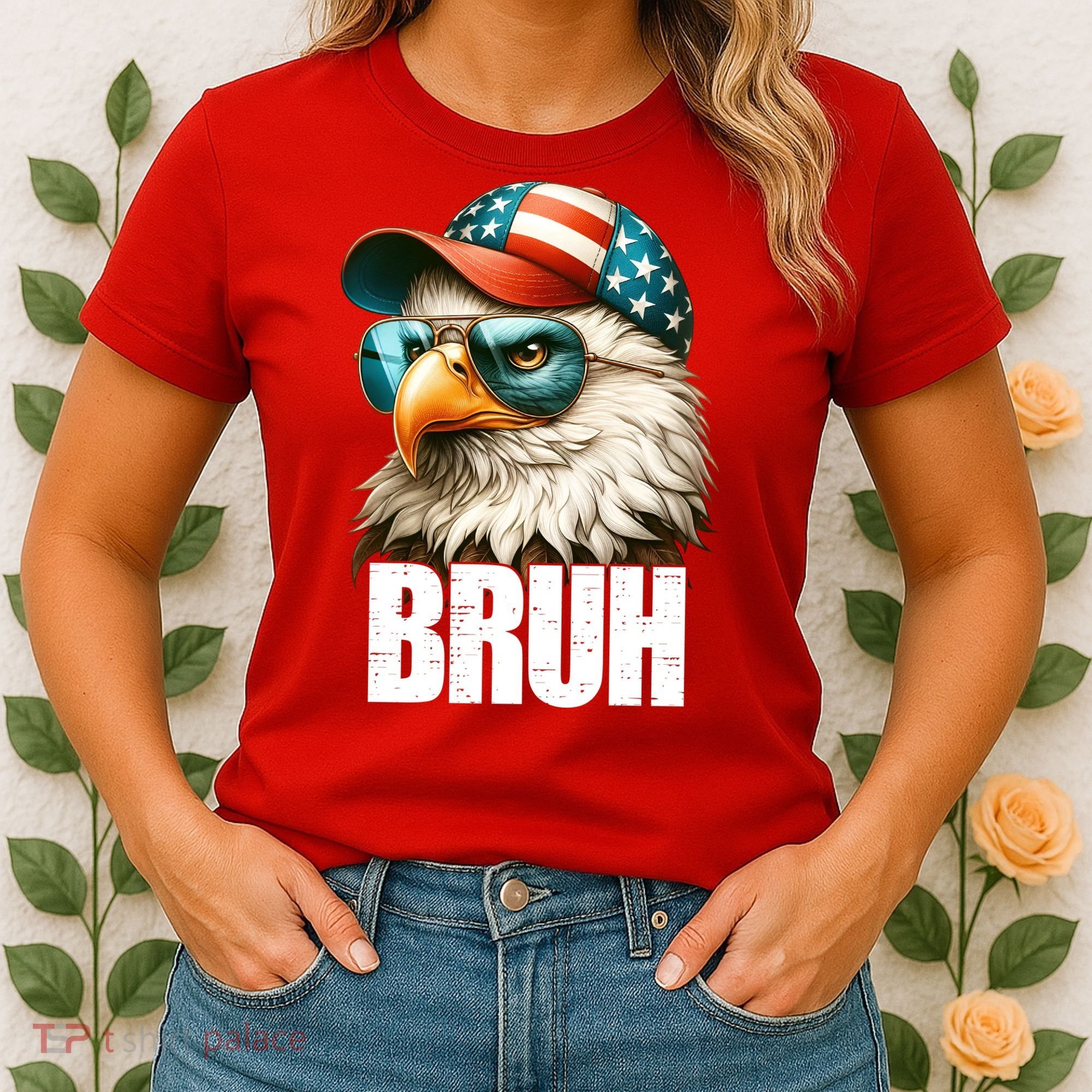 Bruh Fourth 4th Of July Eagle American Patriotic Women's T-Shirt