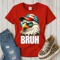 Bruh Fourth 4th Of July Eagle American Patriotic Women's T-Shirt thumb 3