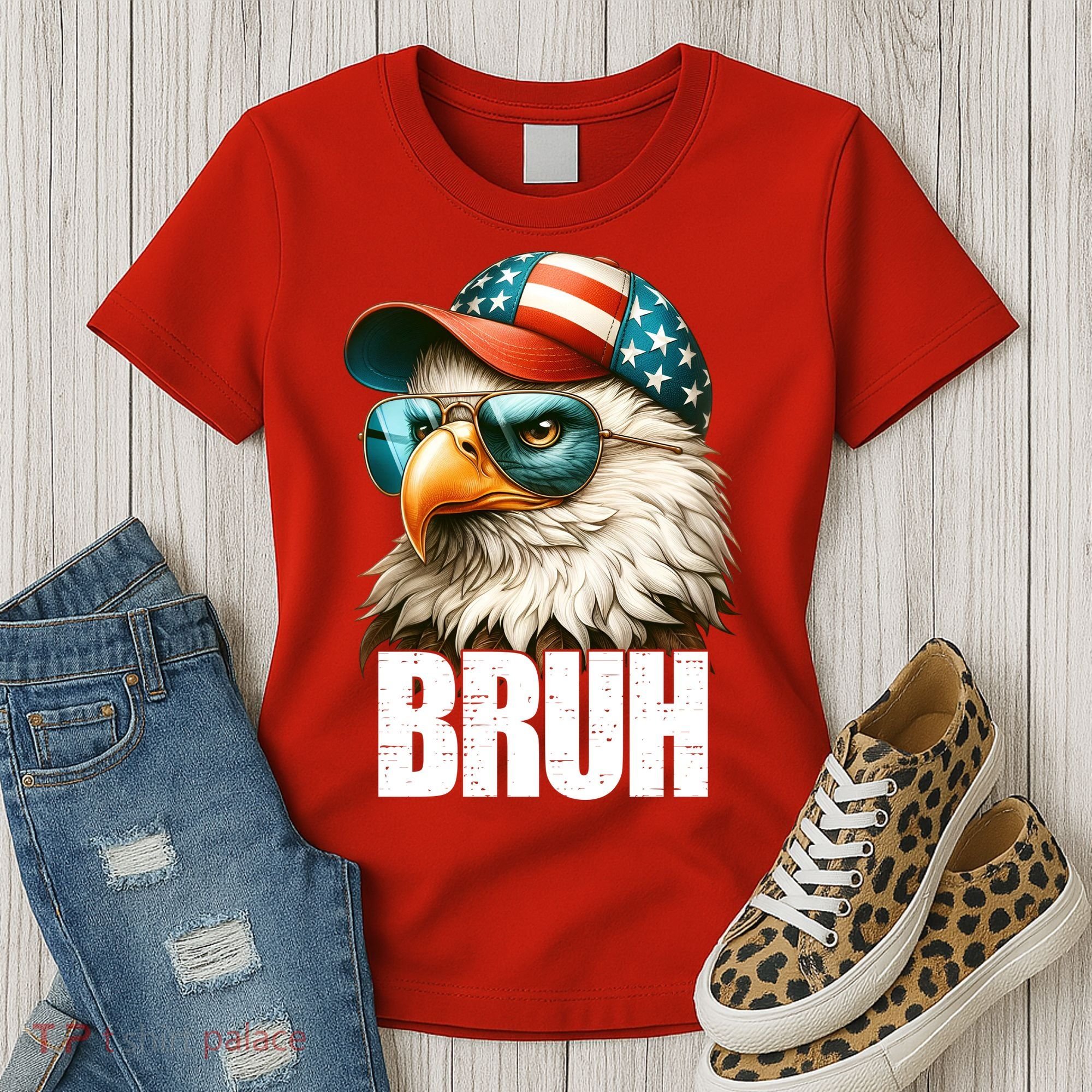 Bruh Fourth 4th Of July Eagle American Patriotic Women's T-Shirt