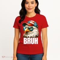 Bruh Fourth 4th Of July Eagle American Patriotic Women's T-Shirt thumb 4