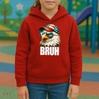 Bruh Fourth 4th Of July Eagle American Patriotic Kids Hoodie thumb 3