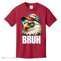 Bruh Fourth 4th Of July Eagle American Patriotic Kids T-Shirt thumb 0