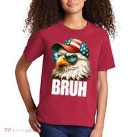 Bruh Fourth 4th Of July Eagle American Patriotic Kids T-Shirt thumb 2