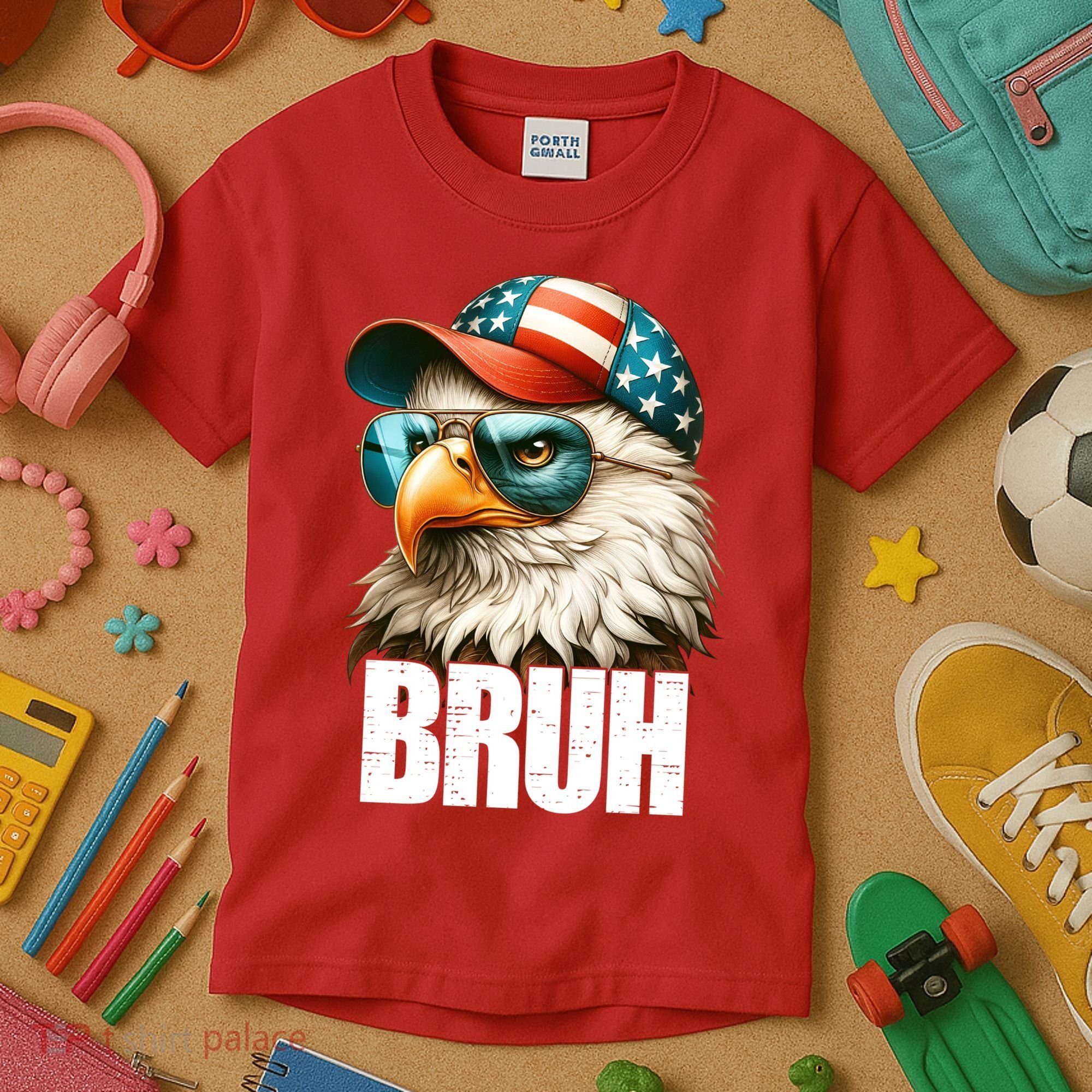 Bruh Fourth 4th Of July Eagle American Patriotic Kids T-Shirt