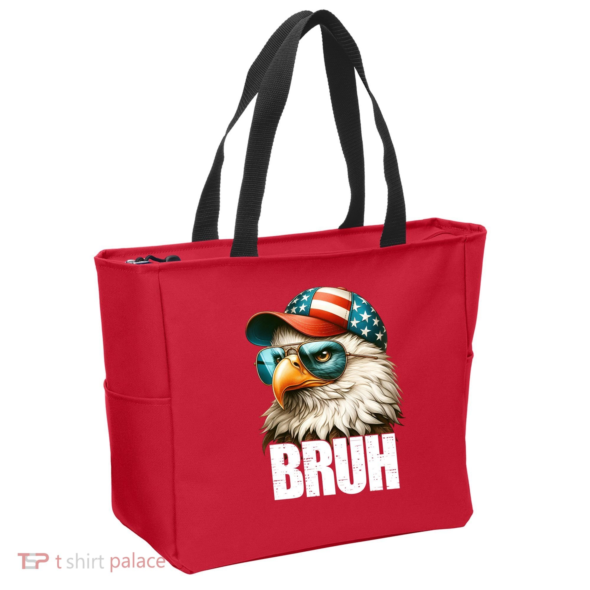 Bruh Fourth 4th Of July Eagle American Patriotic Tote Bag