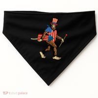 Bigfoot Fireworks 4th of July Sasquatch American Flag USA-Made Doggie Bandana thumb 0