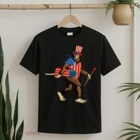 Bigfoot Fireworks 4th of July Sasquatch American Flag T-Shirt thumb 2