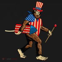Bigfoot Fireworks 4th of July Sasquatch American Flag Women's Hoodie thumb 2
