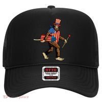 Bigfoot Fireworks 4th of July Sasquatch American Flag Hat thumb 0
