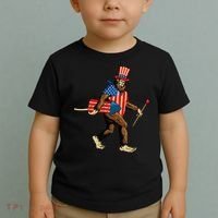 Bigfoot Fireworks 4th of July Sasquatch American Flag Toddler T-Shirt thumb 2