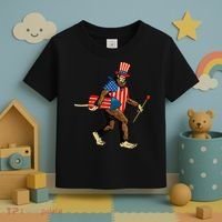 Bigfoot Fireworks 4th of July Sasquatch American Flag Toddler T-Shirt thumb 3