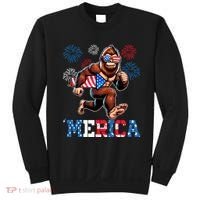 Bigfoot Fireworks 4th Of July Men Sasquatch American Flag Sweatshirt thumb 0