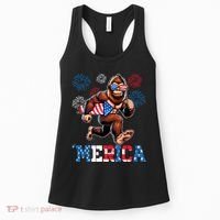 Bigfoot Fireworks 4th Of July Men Sasquatch American Flag Women's Tank Top thumb 0