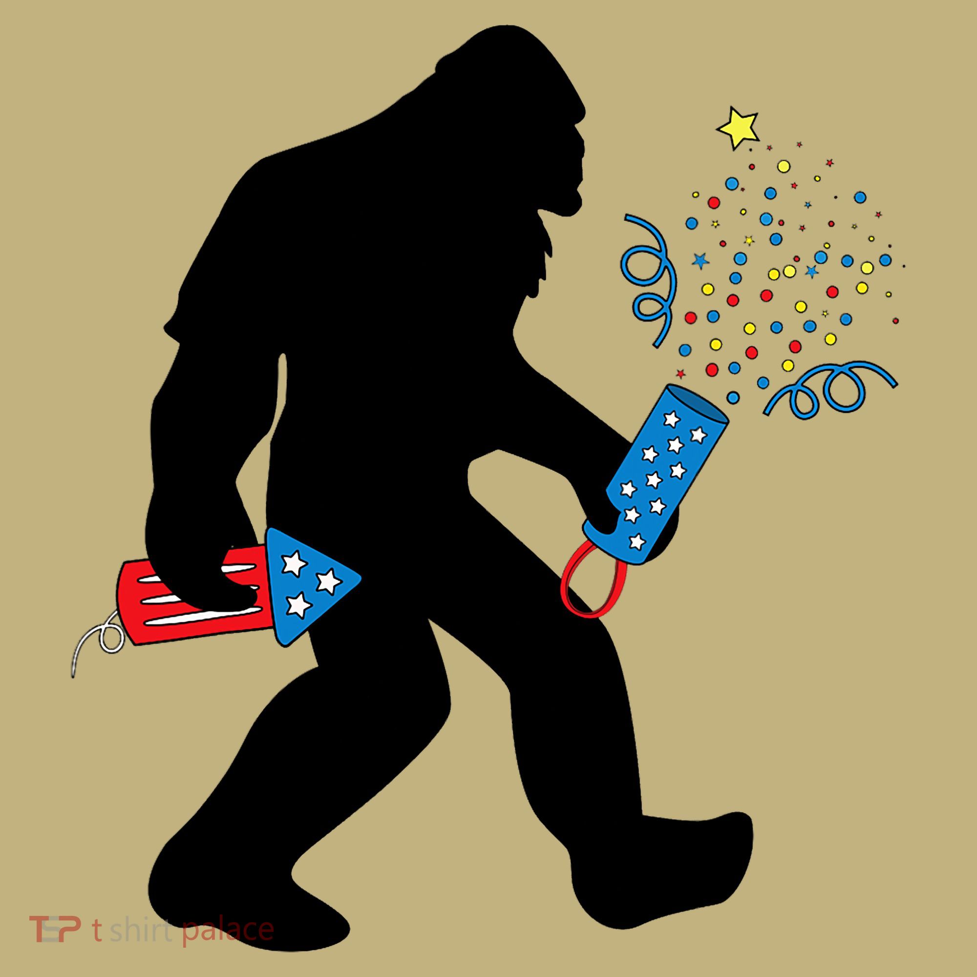 Bigfoot Fireworks 4th of July Bigfoot America  T-Shirt