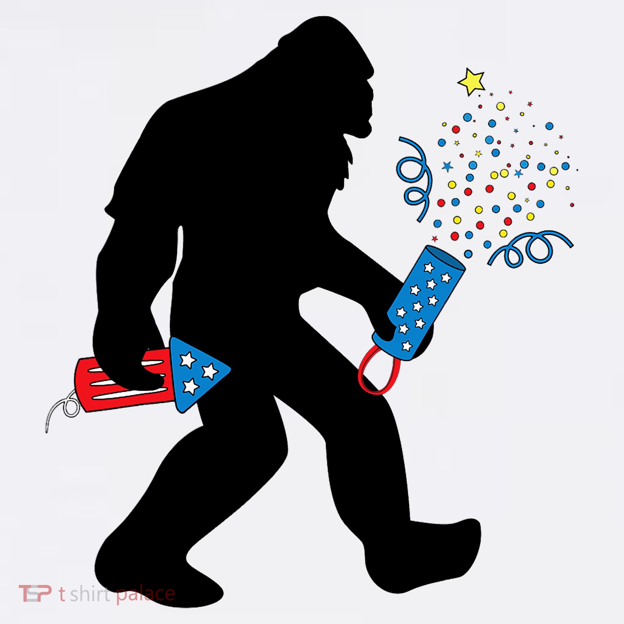 Bigfoot Fireworks 4th of July Bigfoot America  Women's Hoodie