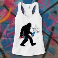 Bigfoot Fireworks 4th of July Bigfoot America  Women's Tank Top thumb 3