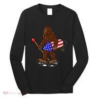 Bigfoot Fireworks 4th Of July Funny Men Sasquatch Lover Long Sleeve Shirt thumb 0