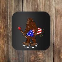 Bigfoot Fireworks 4th Of July Funny Men Sasquatch Lover Coaster thumb 0