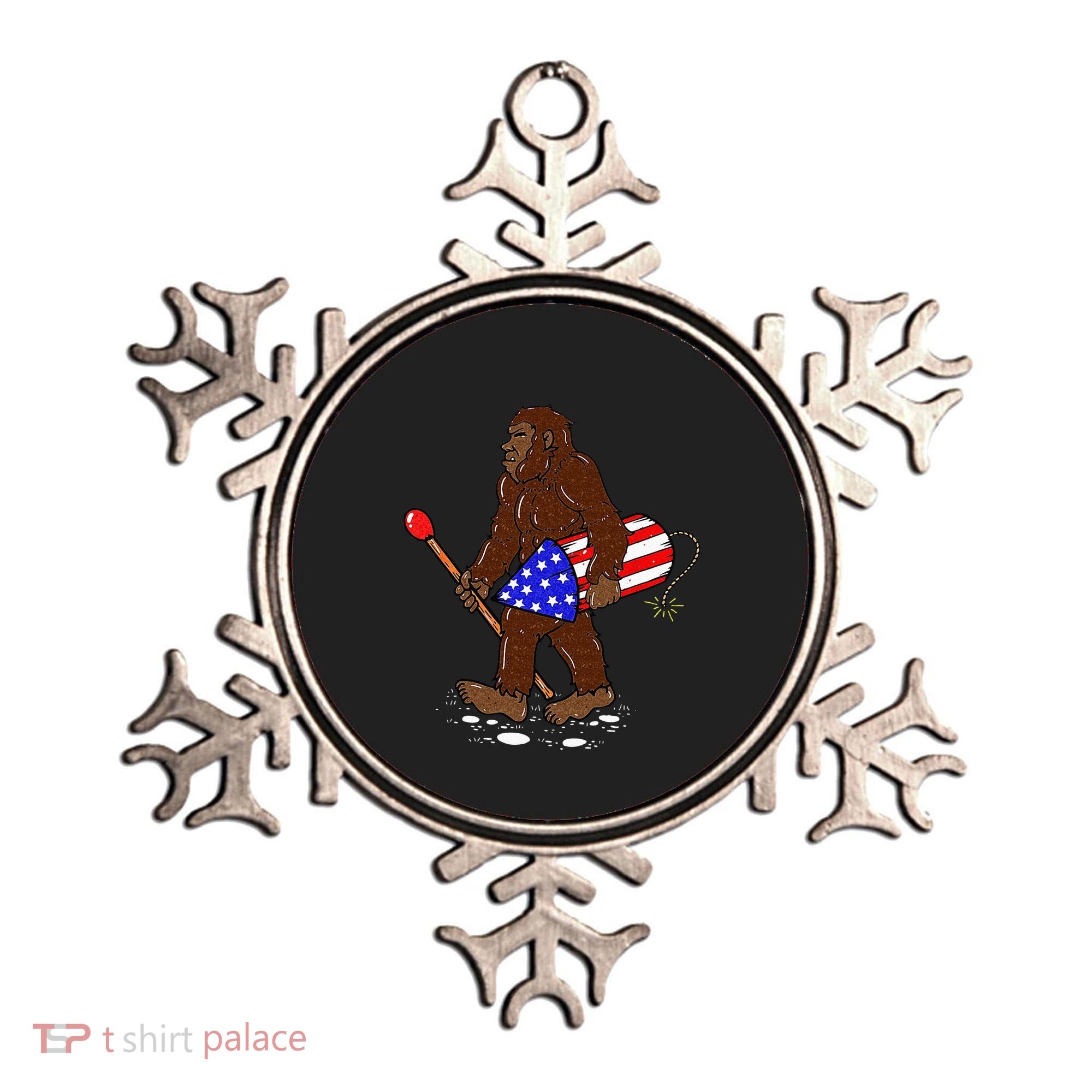 Bigfoot Fireworks 4th Of July Funny Men Sasquatch Lover Ornament