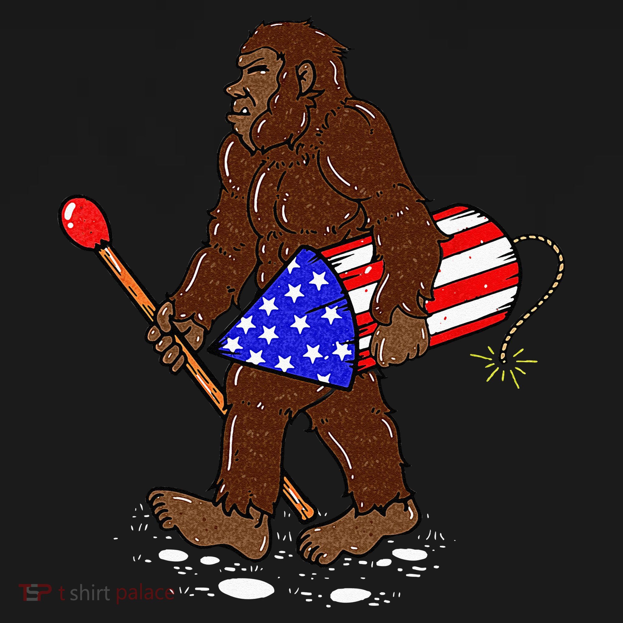Bigfoot Fireworks 4th Of July Funny Men Sasquatch Lover Women's Tank Top
