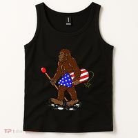Bigfoot Fireworks 4th Of July Funny Men Sasquatch Lover Tank Top thumb 2