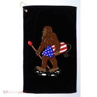 Bigfoot Fireworks 4th Of July Funny Men Sasquatch Lover Golf Towel thumb 0