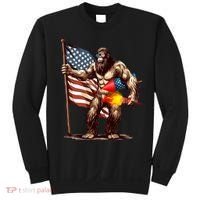 Bigfoot Fireworks 4th Of July Sasquatch American US Flag Sweatshirt thumb 0