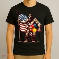 Bigfoot Fireworks 4th Of July Sasquatch American US Flag T-Shirt thumb 3