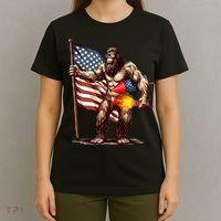 Bigfoot Fireworks 4th Of July Sasquatch American US Flag T-Shirt thumb 4