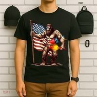 Bigfoot Fireworks 4th Of July Sasquatch American US Flag T-Shirt thumb 6