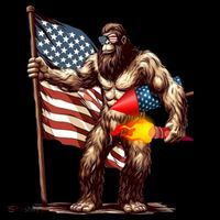 Bigfoot Fireworks 4th Of July Sasquatch American US Flag Coffee Mug thumb 5