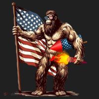Bigfoot Fireworks 4th Of July Sasquatch American US Flag Beanie thumb 2