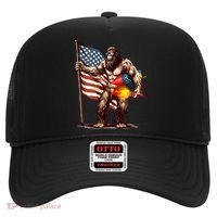 Bigfoot Fireworks 4th Of July Sasquatch American US Flag Hat thumb 0