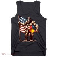 Bigfoot Fireworks 4th Of July Sasquatch American US Flag Tank Top thumb 0