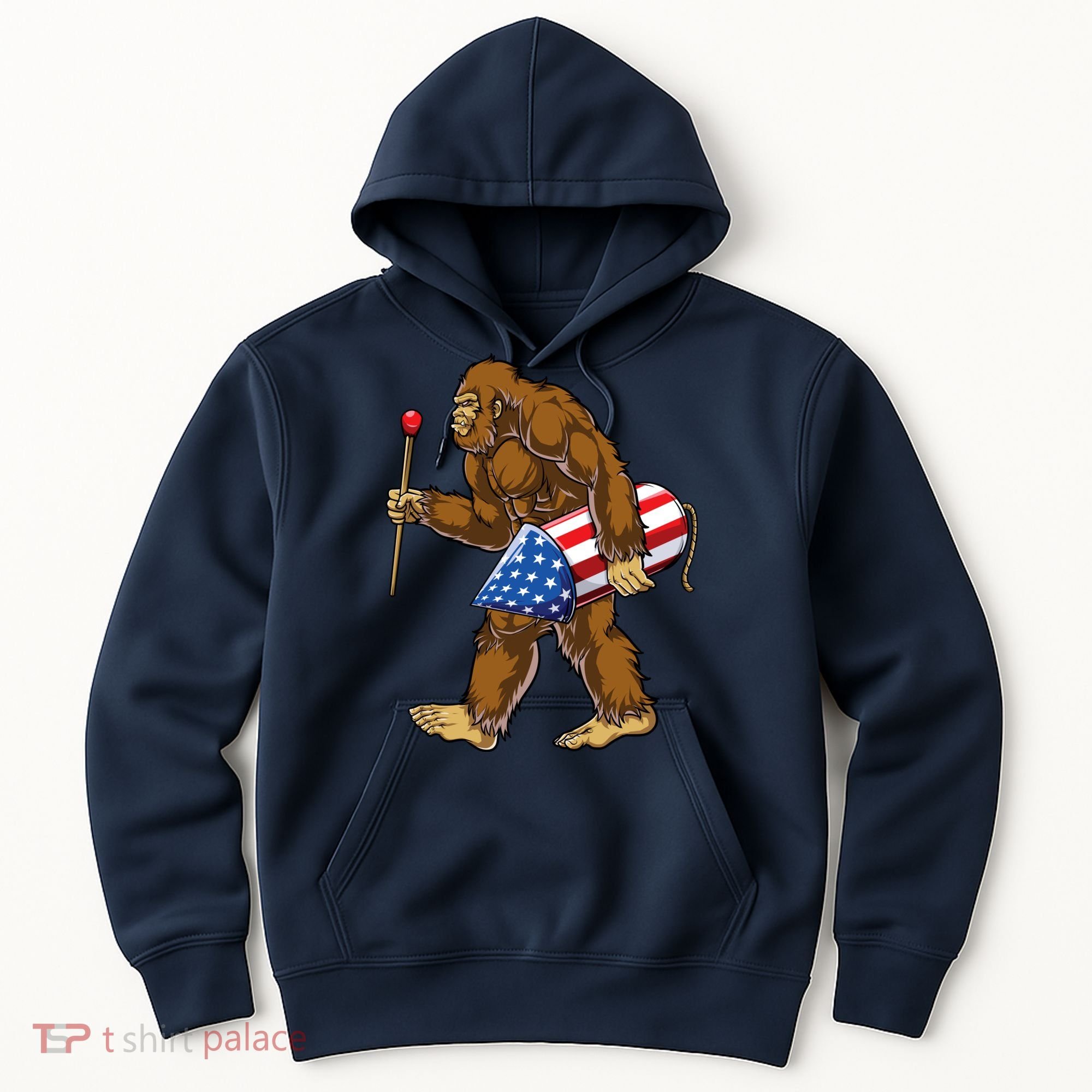 Bigfoot Fireworks 4th Of July Funny Boys Men Sasquatch Lover Hoodie