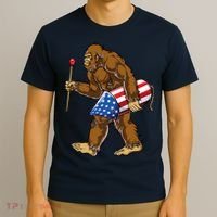 Bigfoot Fireworks 4th Of July Funny Boys Men Sasquatch Lover T-Shirt thumb 3
