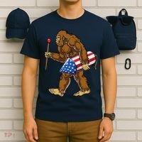 Bigfoot Fireworks 4th Of July Funny Boys Men Sasquatch Lover T-Shirt thumb 6