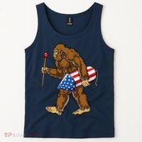Bigfoot Fireworks 4th Of July Funny Boys Men Sasquatch Lover Tank Top thumb 2