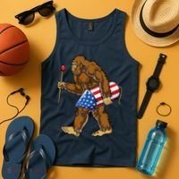 Bigfoot Fireworks 4th Of July Funny Boys Men Sasquatch Lover Tank Top thumb 4