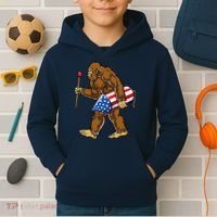 Bigfoot Fireworks 4th Of July Funny Boys Men Sasquatch Lover Kids Hoodie thumb 2