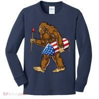 Bigfoot Fireworks 4th Of July Funny Boys Men Sasquatch Lover Kids Long Sleeve Shirt thumb 0