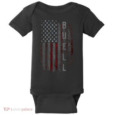 Buell Family American Flag Baby Bodysuit