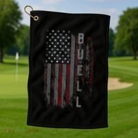 Buell Family American Flag Golf Towel thumb 1