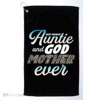 Best Freaking Auntie And Godmother Ever Niece Nephew Gift Golf Towel thumb 0