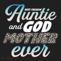 Best Freaking Auntie And Godmother Ever Niece Nephew Gift Golf Towel thumb 3