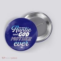 Best Freaking Auntie And Godmother Ever Niece Nephew Gift Button thumb 0