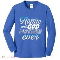 Best Freaking Auntie And Godmother Ever Niece Nephew Gift Kids Long Sleeve Shirt thumb 0