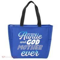 Best Freaking Auntie And Godmother Ever Niece Nephew Gift Tote Bag thumb 0
